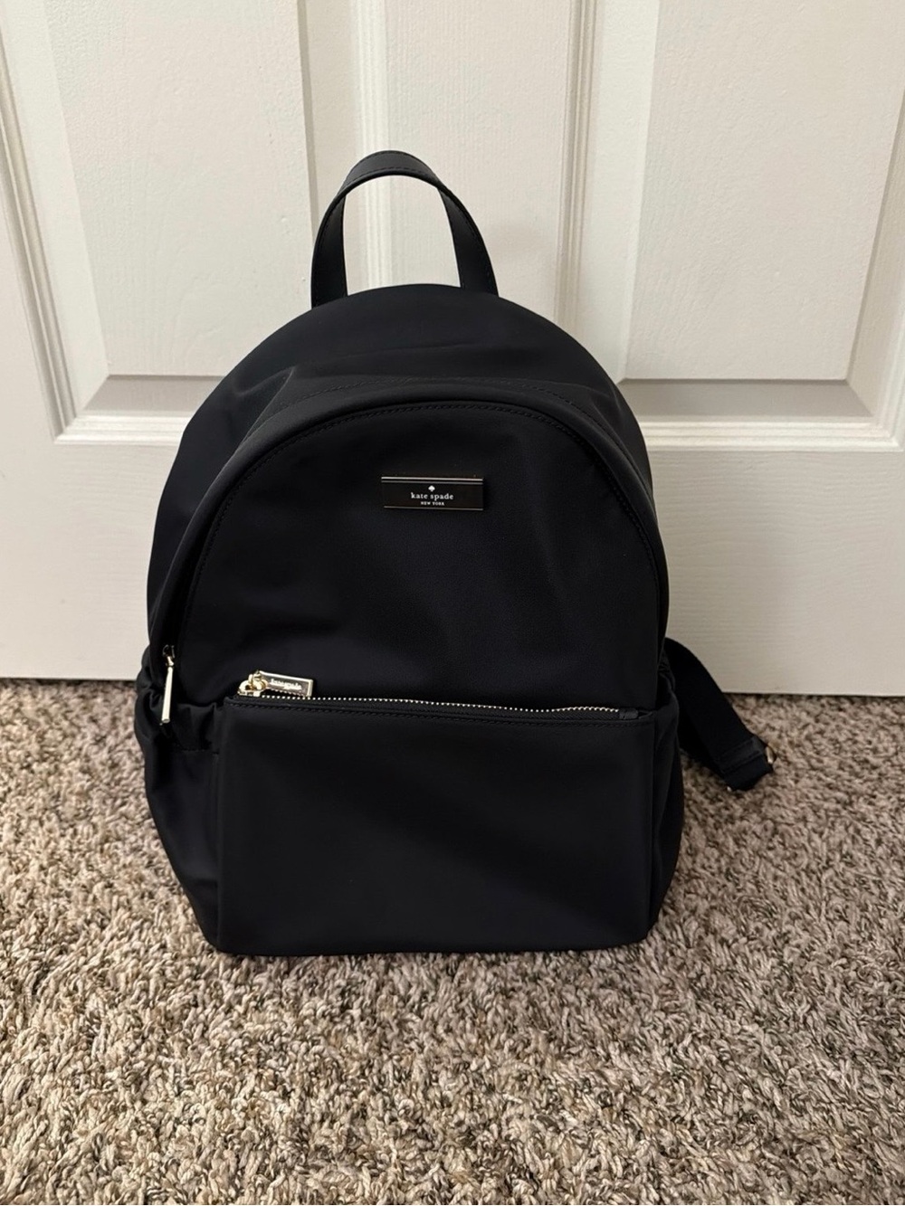 kate spade Black Nylon Mini Backpack with Gold Hardware